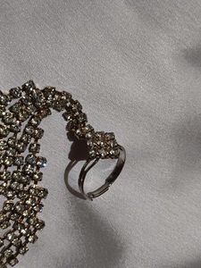Pearl &amp; Rhinestone Hand Chain