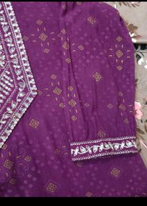 Purple Embroidered Kurta Set