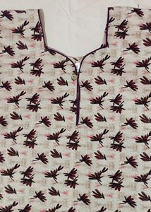 White Top with Pink Design