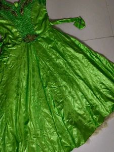 Green Embroidered Girls Dress