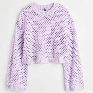 Cropped Lavender Knit Sweater