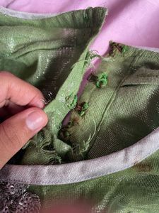 Olive Green Embellished Saree