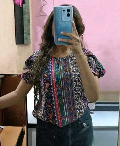 Boho Print Puff Sleeve Top