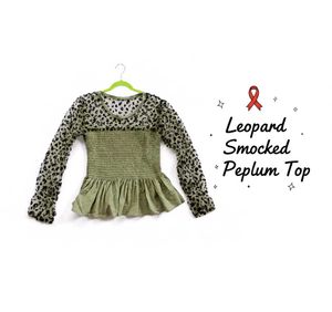 Leopard Smocked Peplum Top