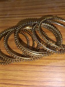 Gold Beaded Bangles