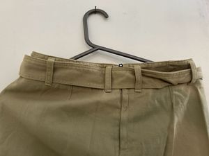 Beige Cargo Skirt With Belt