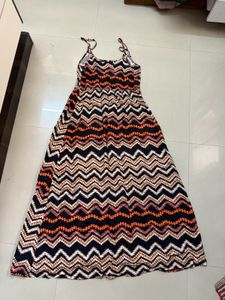 Chevron Print Maxi Dress