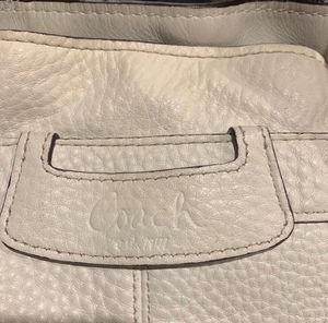 COACH large leather tote white shoulder bag