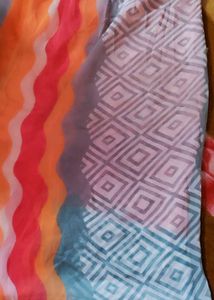 Pink &amp; multi colour saree