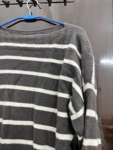 Striped Knit Cropped Sweater