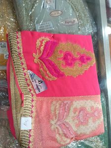 Pink Embroidered Saree