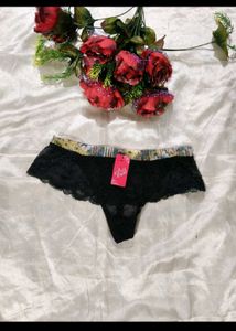 Black Lace Thong Panty