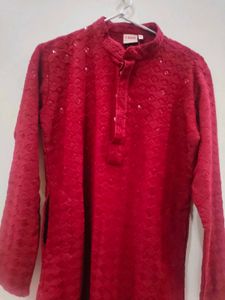 Mens Festive Wear Kurta Pajama With Sequence Work