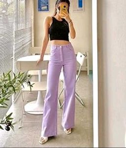 Lavender Straight Fit Denim Pants