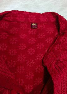 Red Lakhnavi Georgette Kurti
