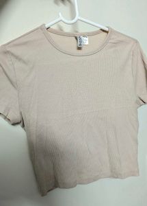 H&M Light Pink Ribbed Top