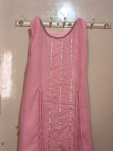 Pink Embellished Kurta