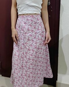 Pink Floral Skirt