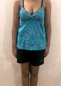 Blue Embroidered Dress