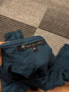 Peacock Blue Three-Quarter Sleeve Blouse