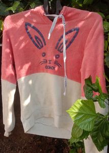 Cute Bunny Print Hoodie