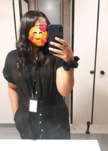 Black Shirt Dress with Belt