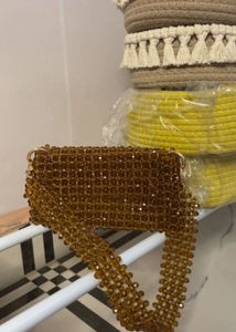 Handmade Brown Beaded Bag
