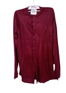 ZARA Burgundy Regular Fit Mao Collar Long Sleeve