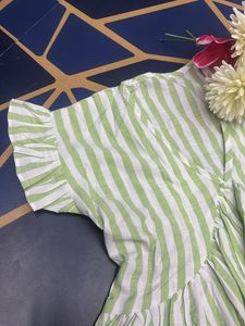 Green And White Striped Top Women