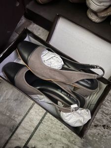 Marc loire Grey Block Heel Slingbacks