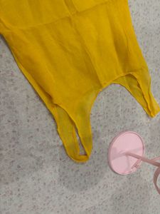 Yellow Embroidered Kurta With Free Matching Inner