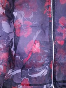 Zip Up Sheer Organza Bomber Jacket