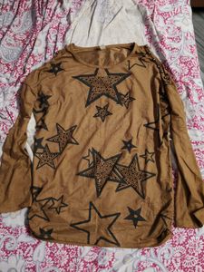 Star Print Long Sleeve Top