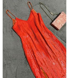 Orange Bodycon Sequin Dress