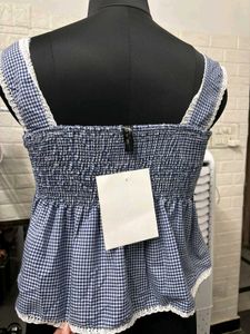 Gingham Peplum Top