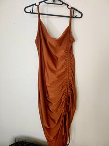 Bodycon Dress With Cowl Neck Spaghetti Straps