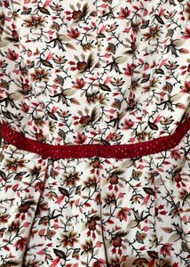 Floral Print Cotton Short Dress