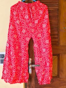 Red Paisley Print Lounge Pants