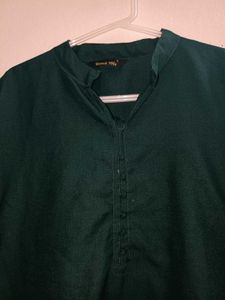 Bottled green straight fit kurti for women