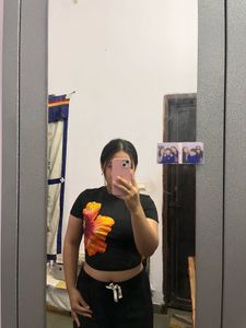 Black Floral Print T-Shirt