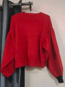 Red Balloon Sleeve Sweater❣️🎀