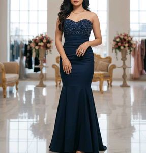Elegant Navy Evening Gown