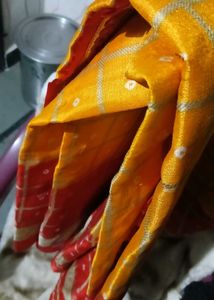 Yellow,Red Saree Combo