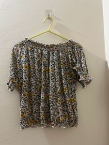 Ajio Top &amp; Black A-Line Midi Skirt