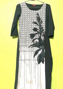 Printed Black Kurta Ladies Women