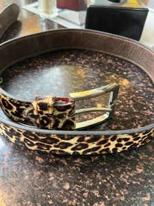 Real Leather Leopard Print Belt