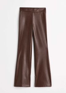Brown Faux Leather Pants