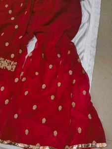 Hot Red Heavy Garara Suit ❤️