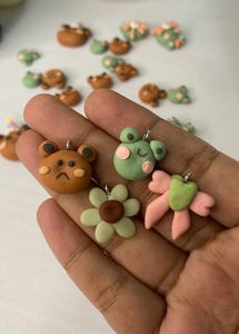 set of 4 clay charms