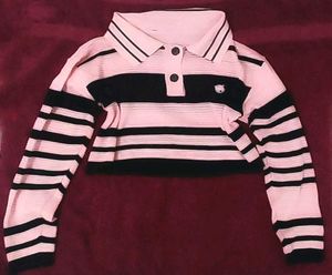 Black And Pink Polo / Crop Top